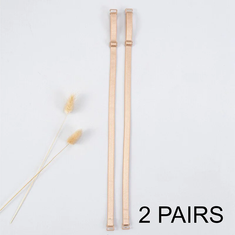 3Pairs=6Pcs Metal Buckle Bra Straps Belt Women's Elastic Transparent Silicone Adjustable Invisible Intimates Women Accessories