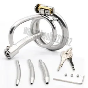 pornhint Pornhint Men Stainless Steel Male Chastity Cage With Urethra sounds Lock Shackle Device