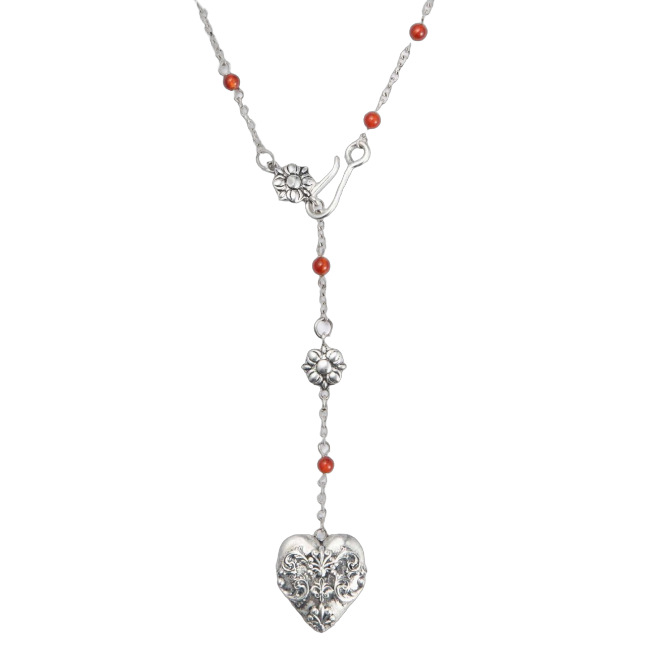 Carnelian Veil Lariat Necklace