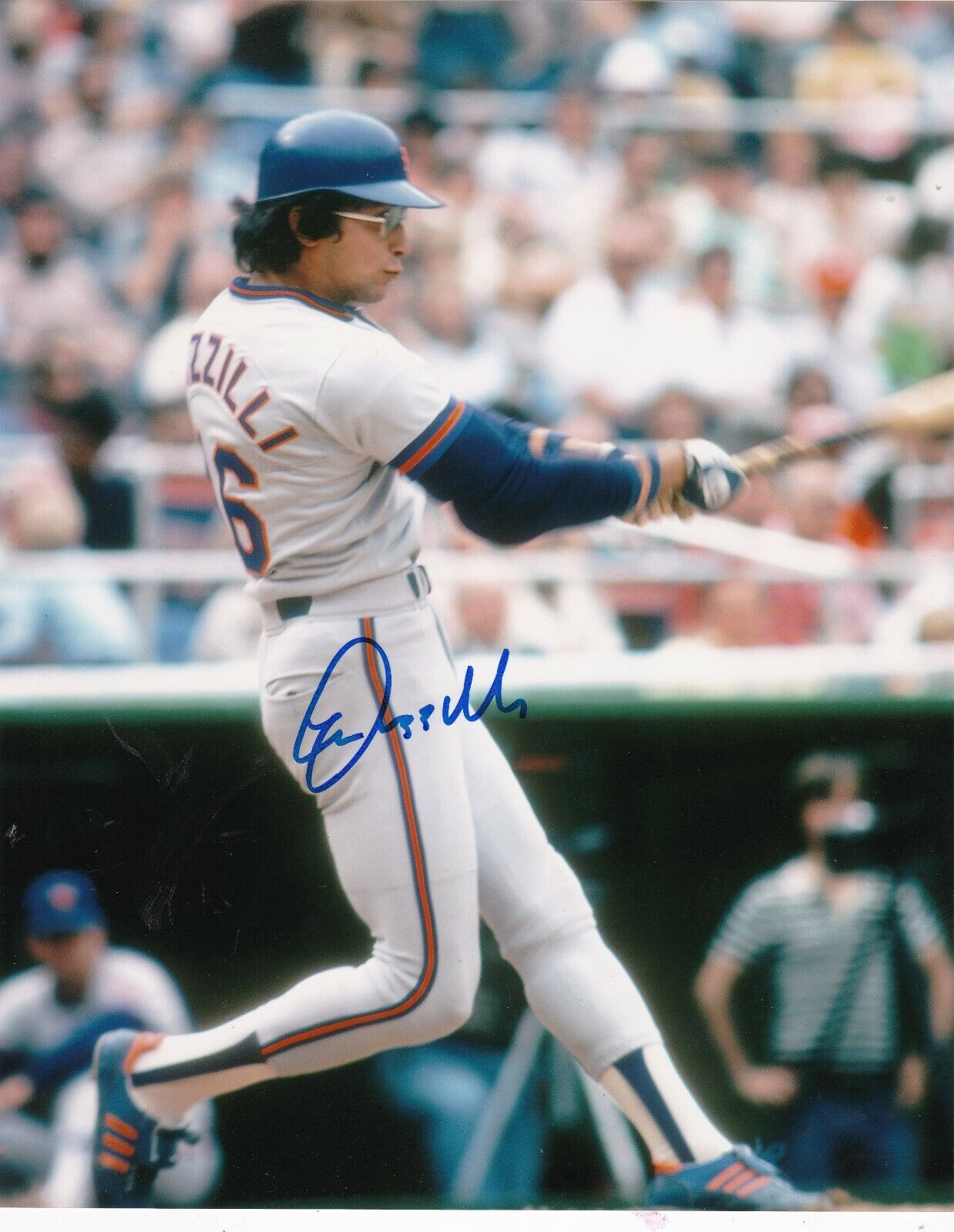 LEE MAZZILLI NEW YORK METS ACTION SIGNED 8x10