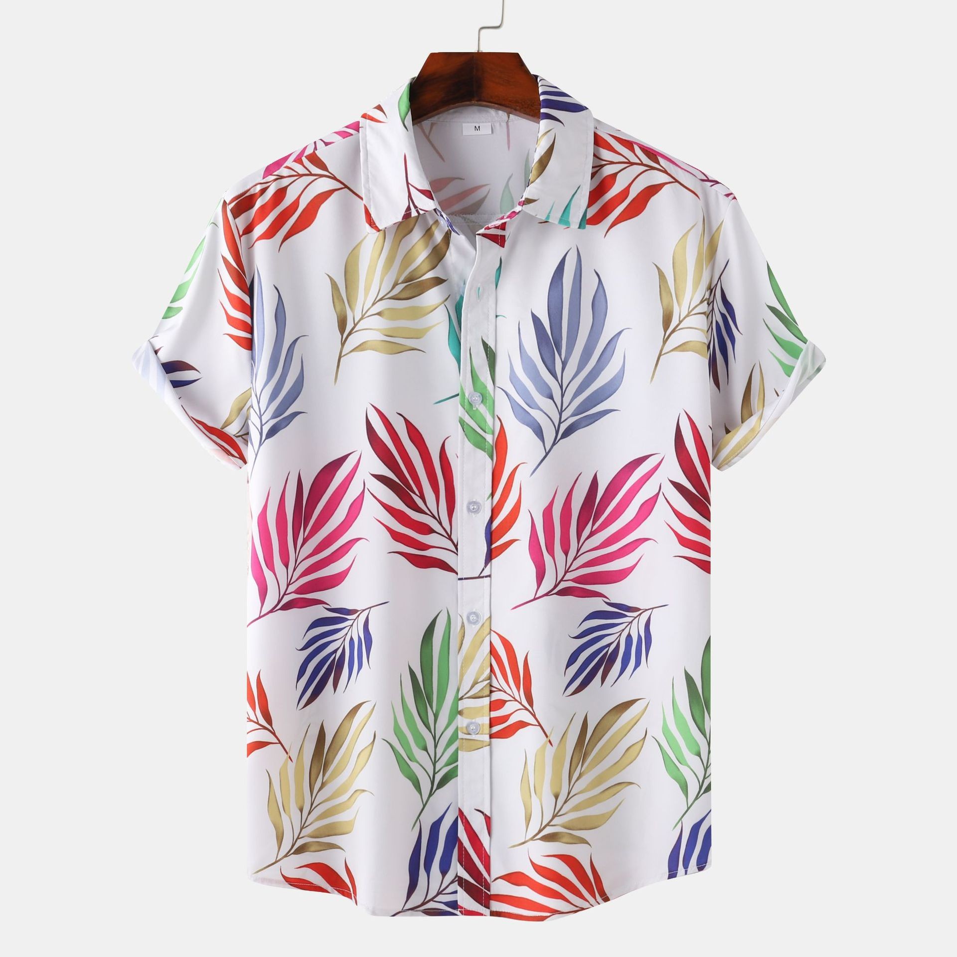 Men's casual and fashionable Hawaiian beach vacation printed short sleeved shirt PLUSCLOTHESMAN