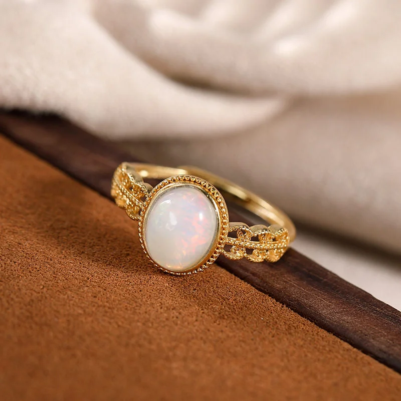 Opal Love Success 925 Sterling Silver Adjustable Ring