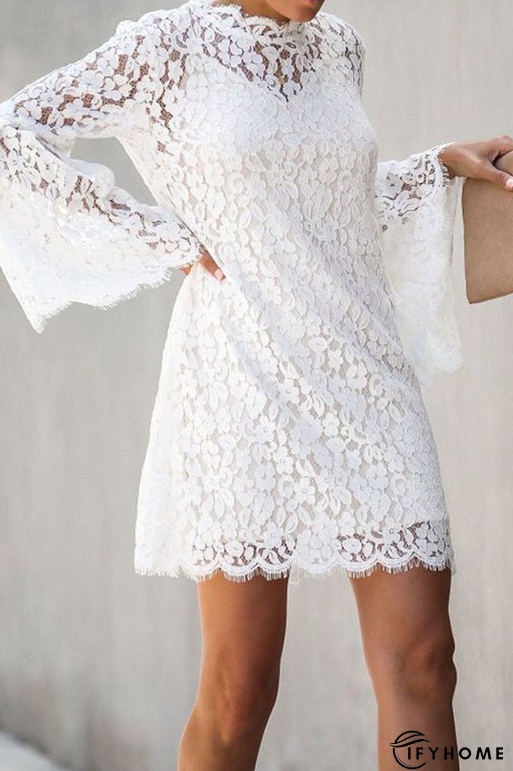Flare Sleeve Lace Two Pieces Mini Dress | IFYHOME