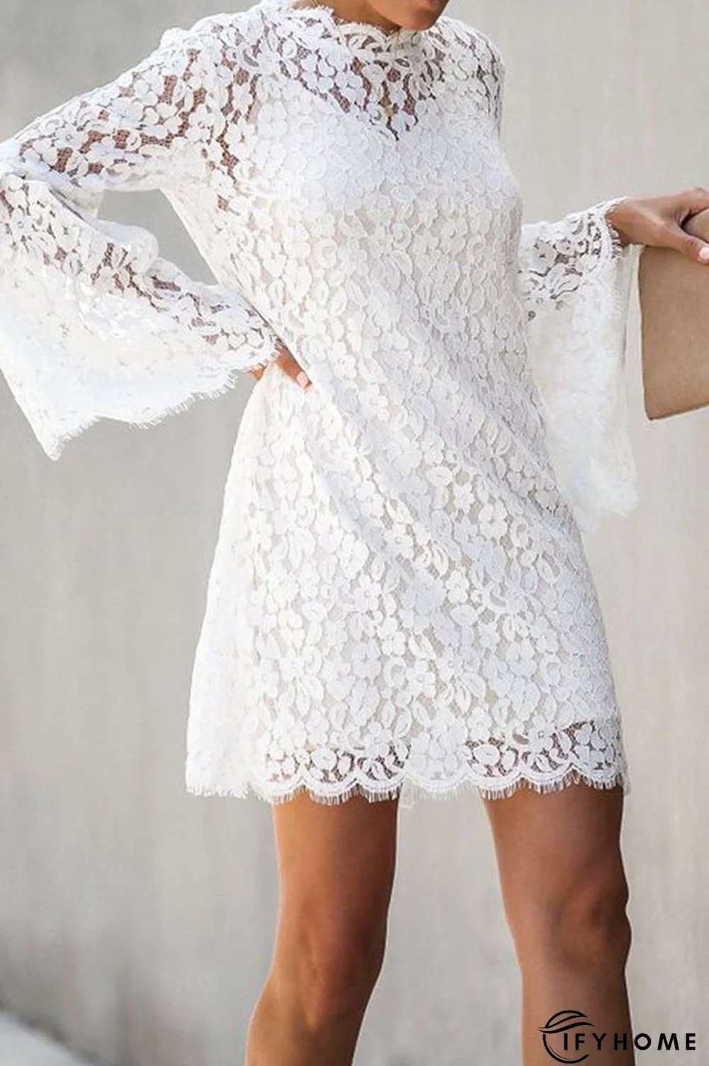 Flare Sleeve Lace Two Pieces Mini Dress | IFYHOME