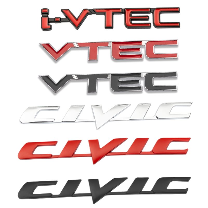 3D Metal VTEC i-VTEC CIVIC Sticker Emblem Badge Decals for Honda City Civic Accord voiturehub dxncar