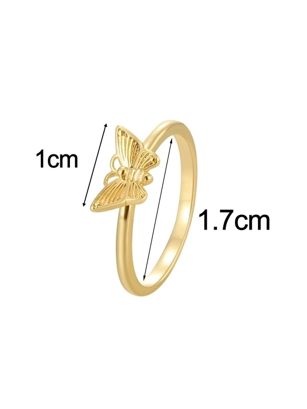 Copper 18K Gold Plated Inlay Sun Heart Shape Shell Shell Zircon Rings