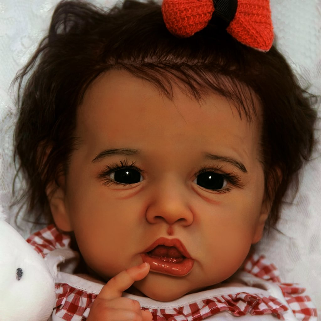 [Black Reborn Baby Dolls] Handmade African American 12'' Mignon Silicone Rebirth Baby Doll Girl