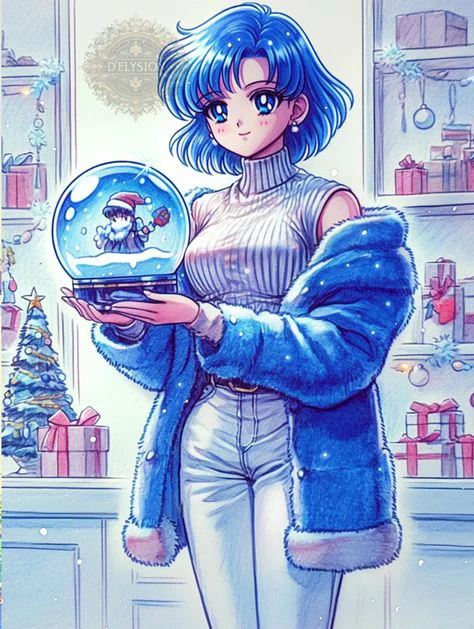 Partial AB Drill-Christmas Manga Girl-Full Round Diamond Painting-40*50CM