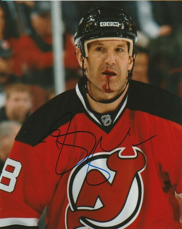 BLOODY BRENDAN SHANAHAN SIGNED NEW JERSEY DEVILS 8x10 Photo Poster painting! HHOF Autograph