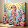 (25x25cm)DIY Seahorse Framed Handmade Pearl Painting Art Craft Kit Living Home Decor