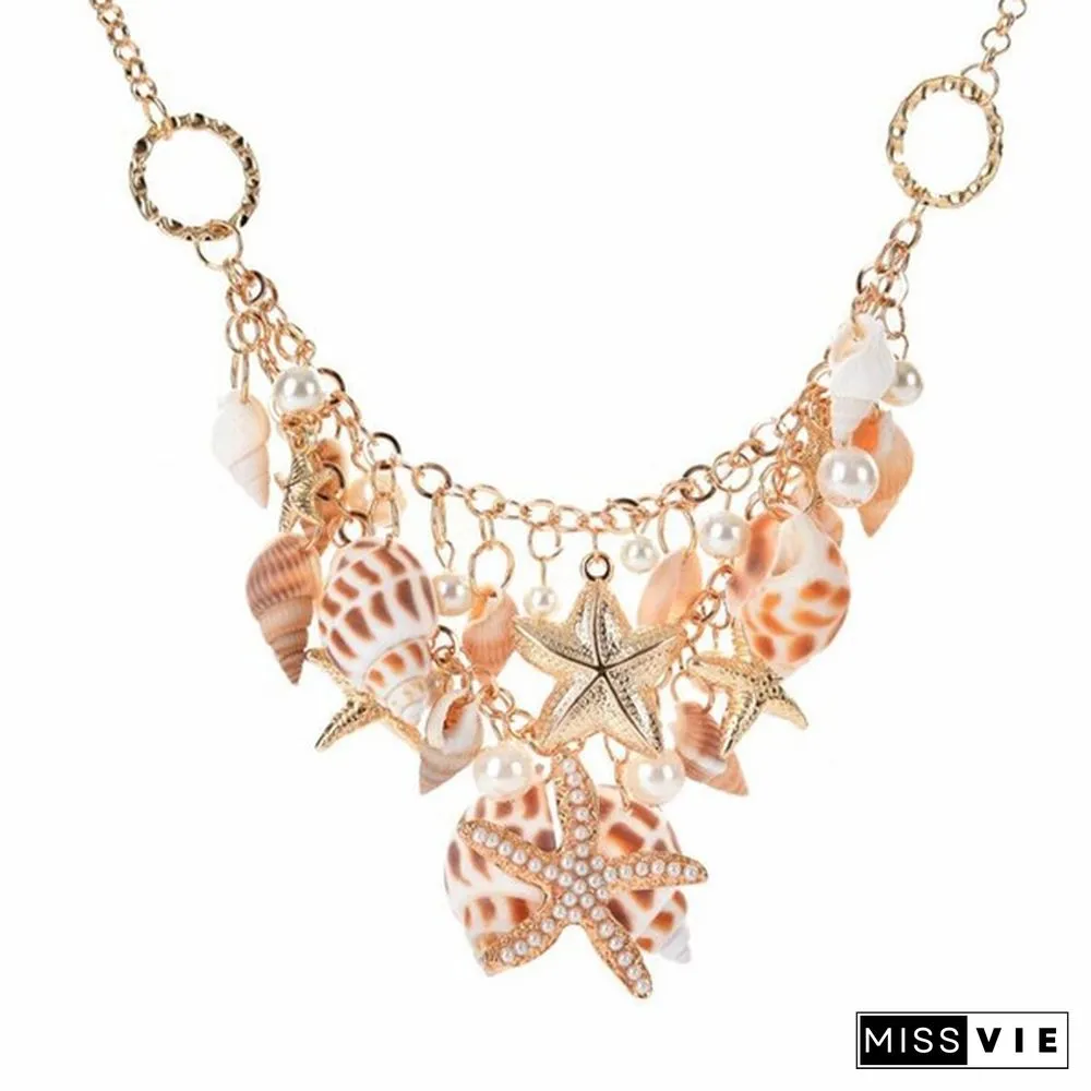 Ladies Fashion Beach Wind Starfish Wild Shell Necklace Shell Bracelet