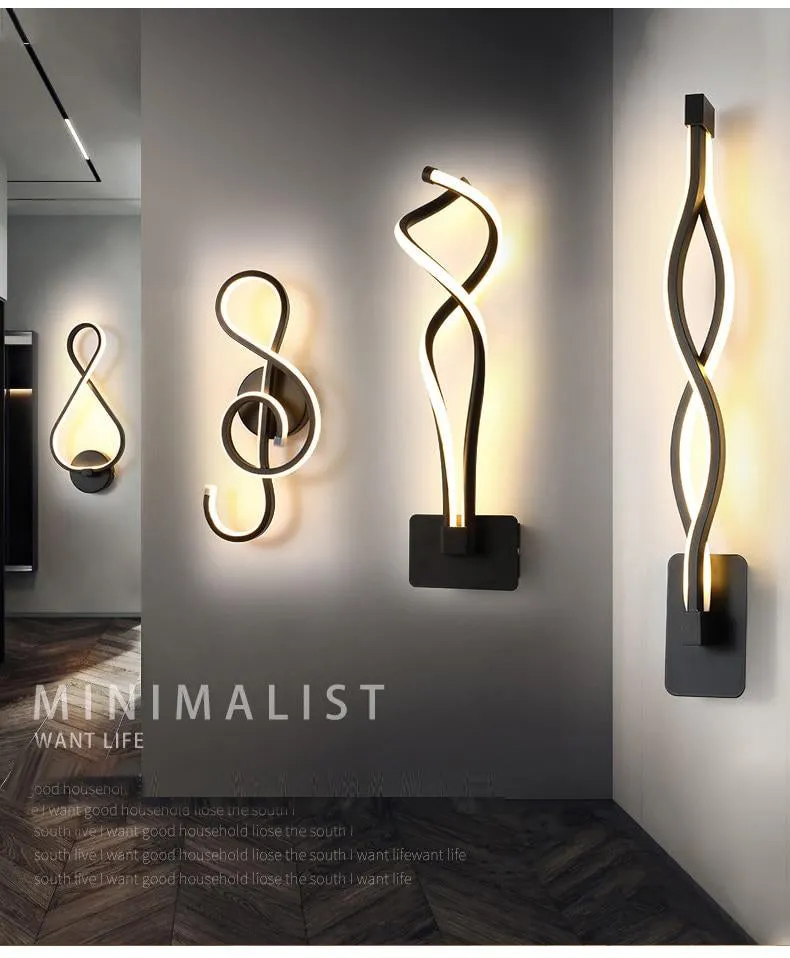 Modern Minimalist Wall Lamps Living Room Bedroom Bedside 16W AC85V-265V ...