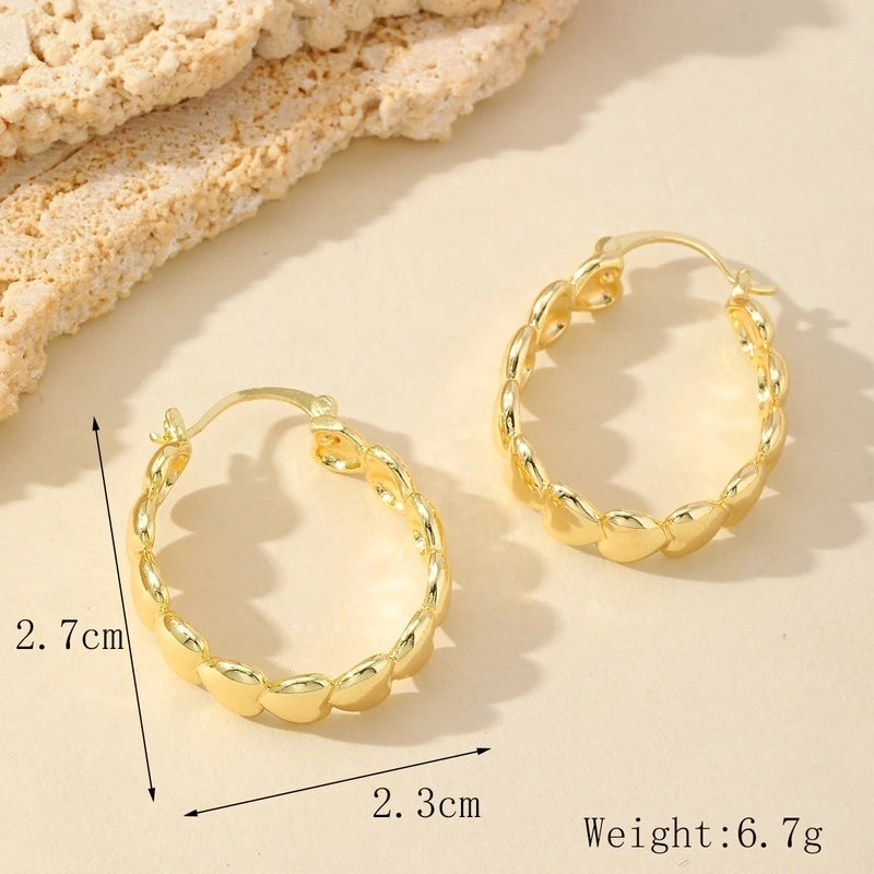 1 Pair Casual Minimalist Geometric Inlay Copper Zircon Imitation Gold  Earrings