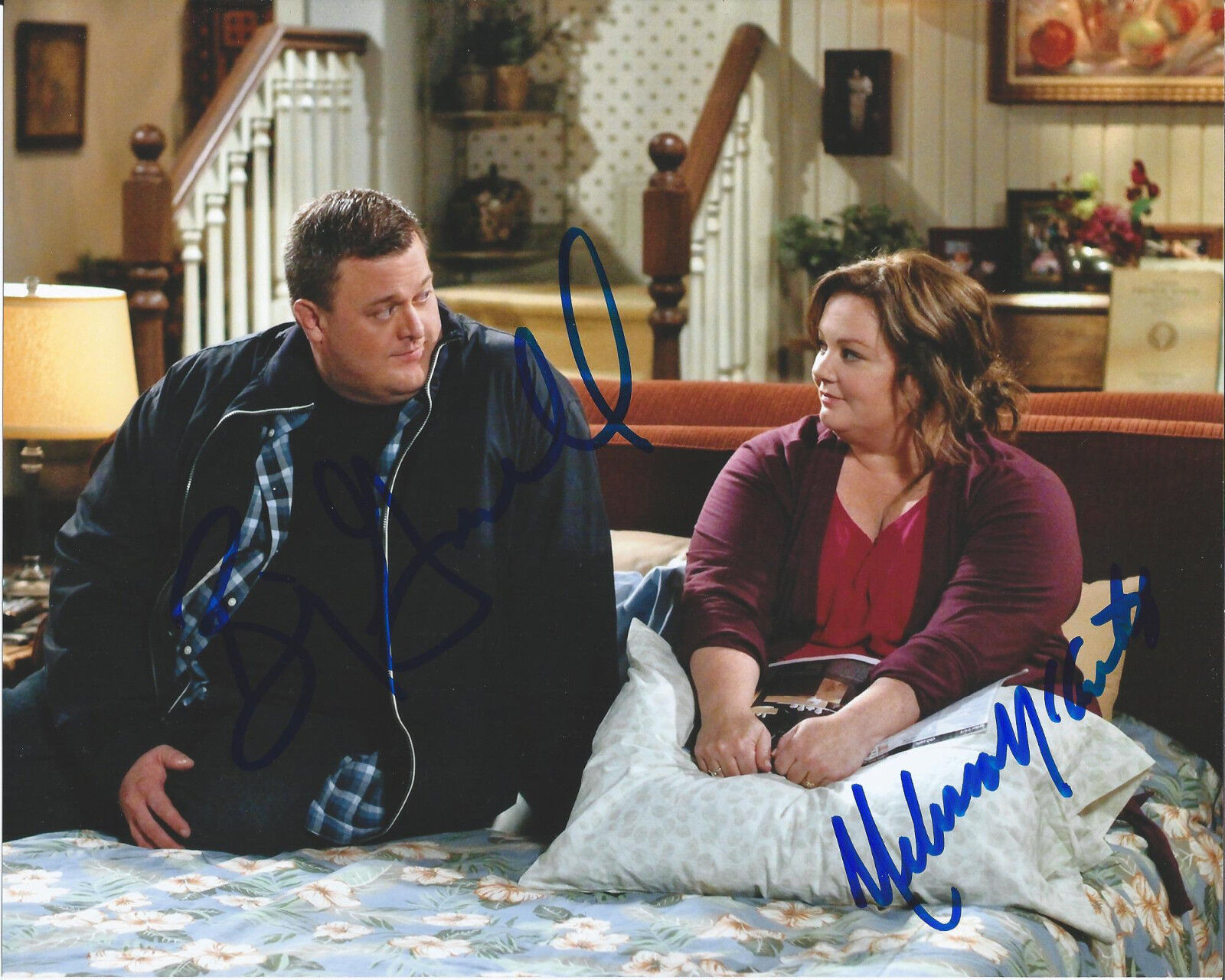 MELISSA MCCARTHY BILLY GARDELL SIGNED AUTHENTIC MIKE & MOLLY 8X10 Photo Poster painting E w/COA