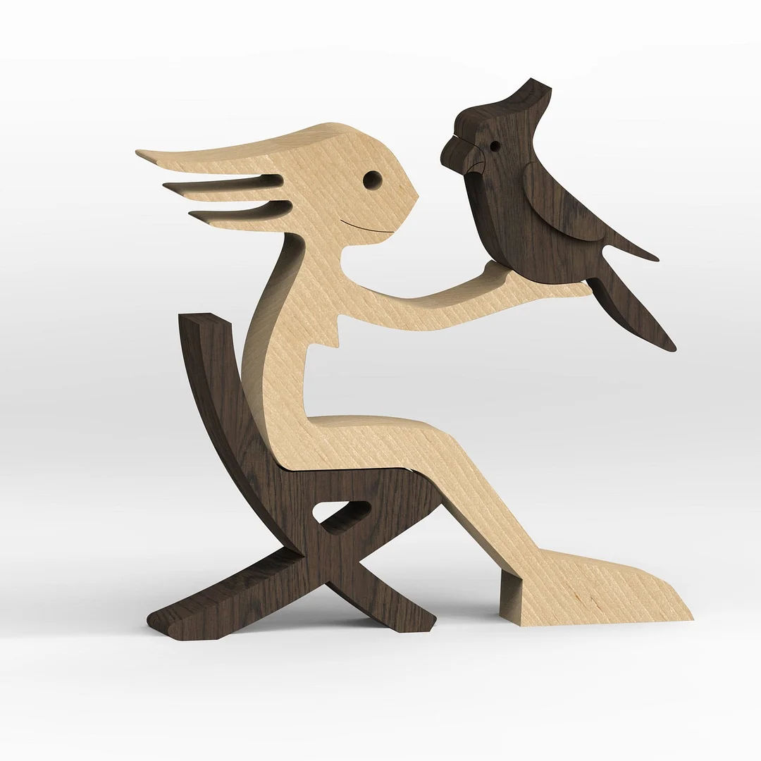 Puppy Family Wood Dog Carving Ornament Christmas Decoration Home Decor Figurine Desktop Table Sculptures For Dog Pet Lover Gifts