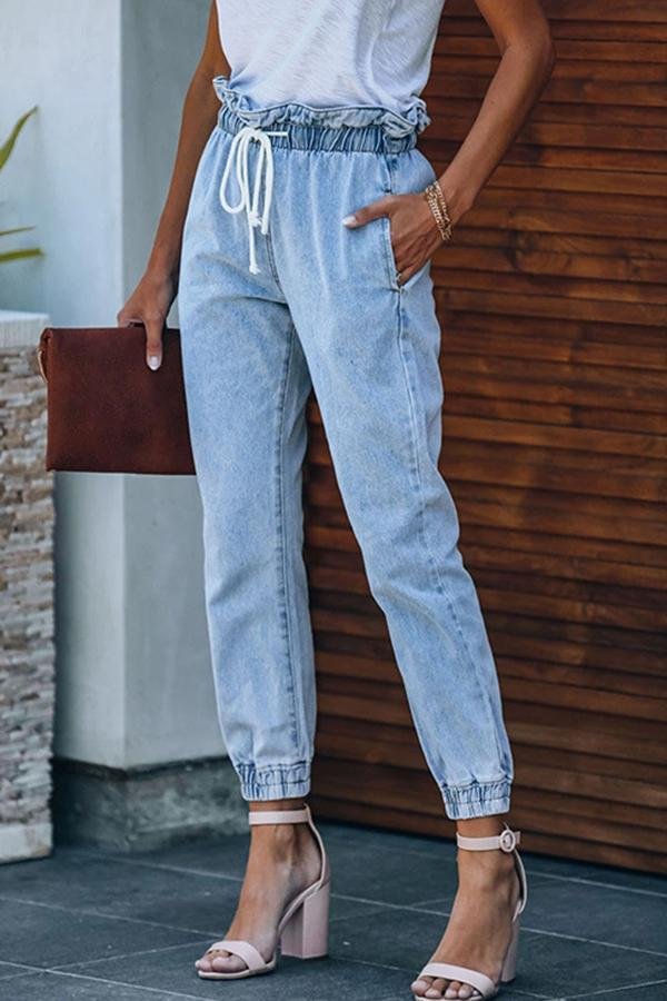 Womens Classic Solid Color Skinny Fit Jeans-Allyzone-Allyzone