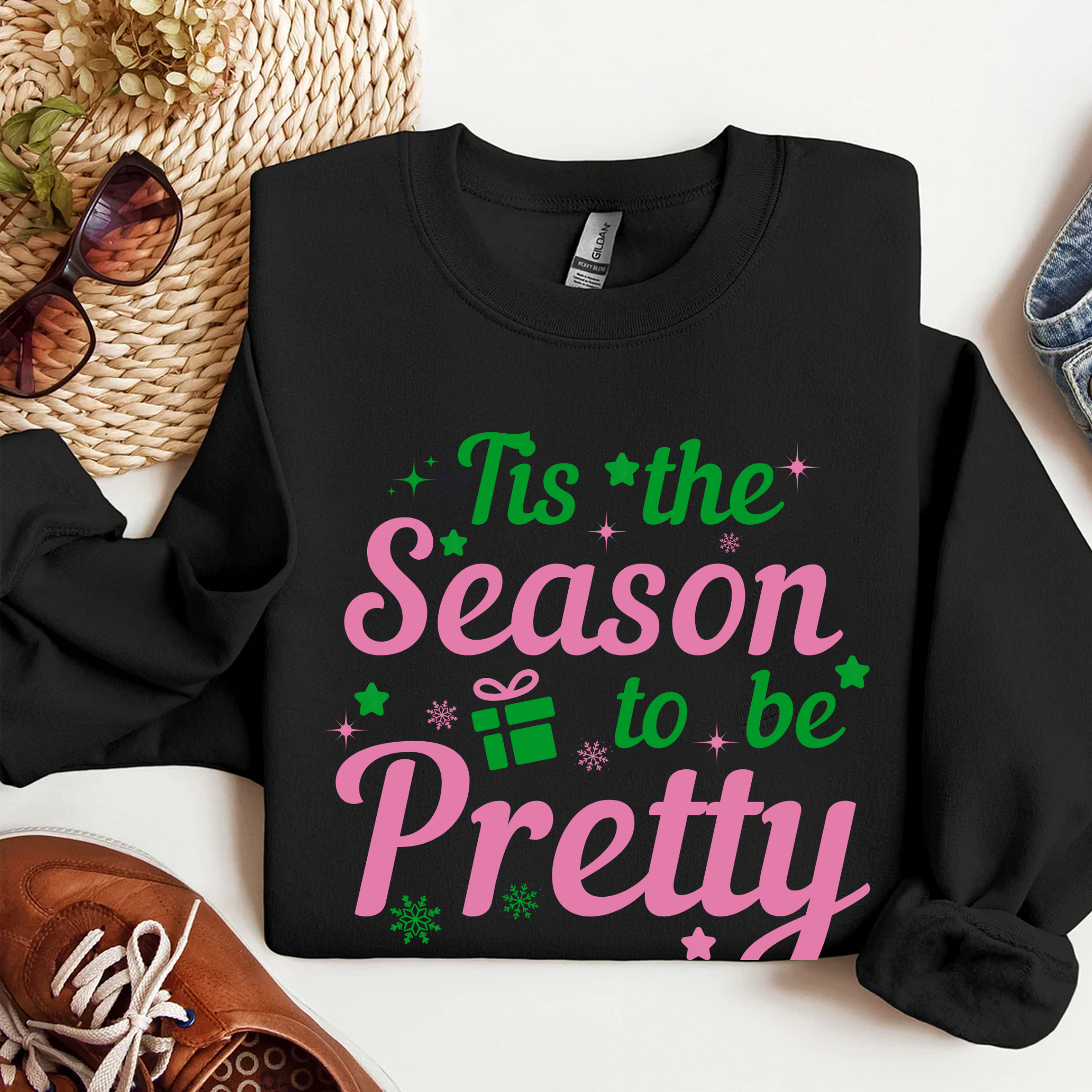 Tis The Season To Be Pretty  Christmas Plush Hoodie