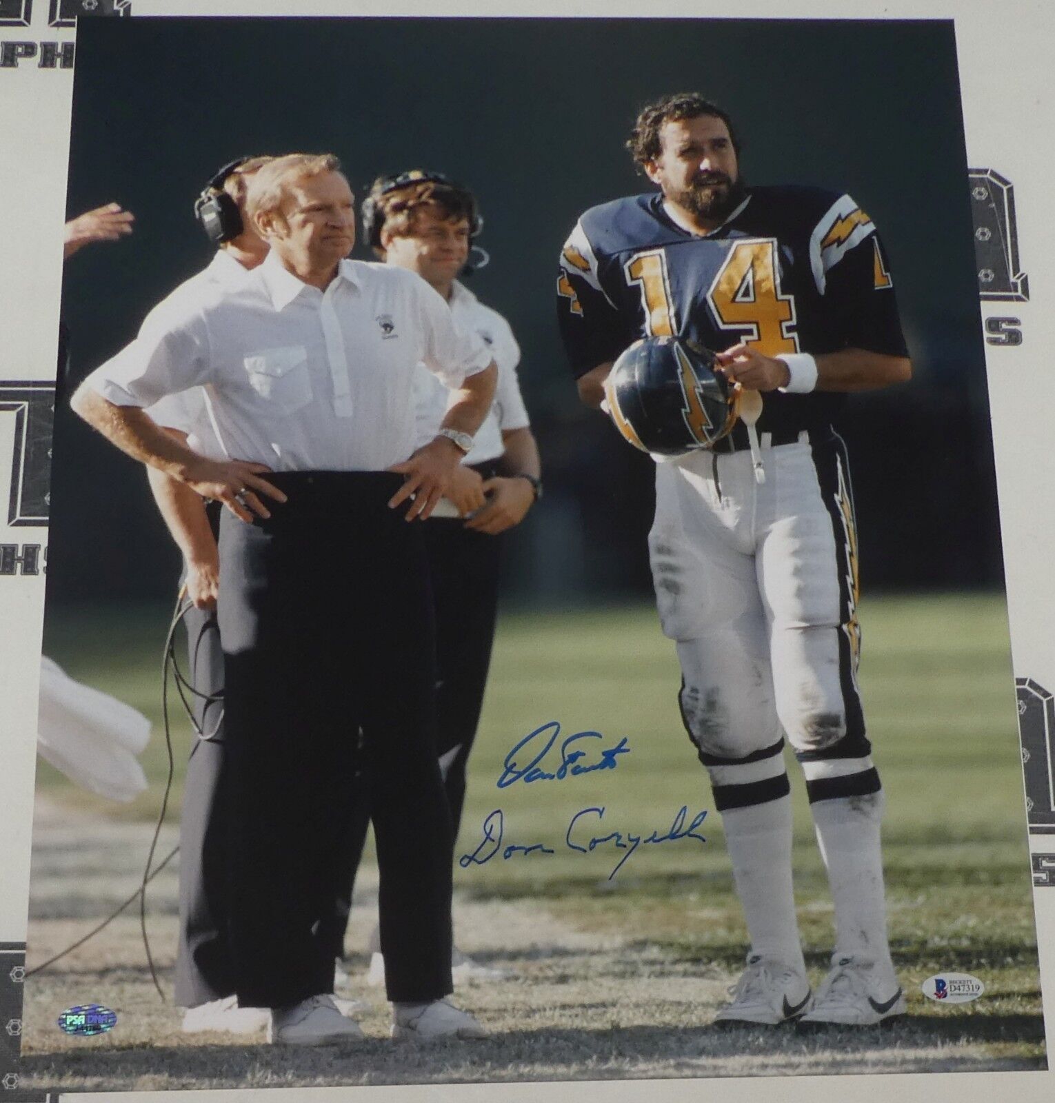 Don Air Coryell Dan Fouts Signed Chargers 16x20 Photo Poster painting BAS Beckett COA Autograph