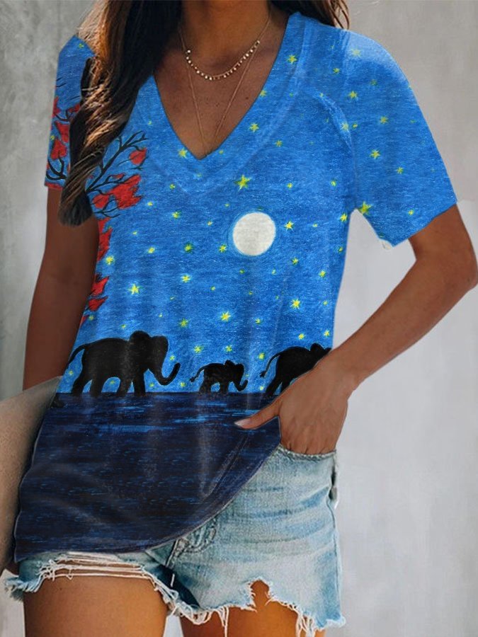 Elephant Mother&#039;s Day Print T-Shirt