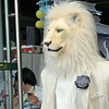 Limited edition handmade latex white lion head cover