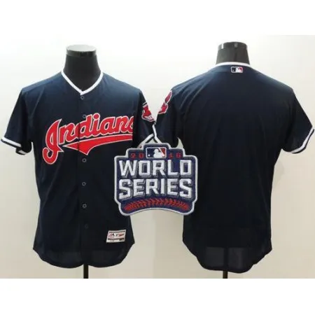 indians Blank Navy Blue Flexbase Authentic Collection 2016 World Series Bound Stitched MLB Jersey