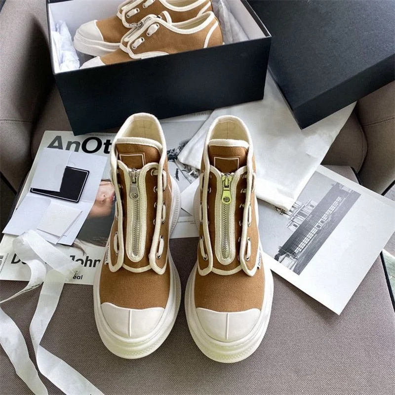 Retro Ladies Canvas Shoes Zapatillas Mujer Casual Flat Platform Shoes Mixed Colors Sneakers Women Round Toe Cozy Female Shoes