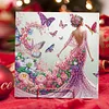(US Local)6Pcs Fairy Girl DIY Diamond Painting Greeting Card for Holiday Party Favors