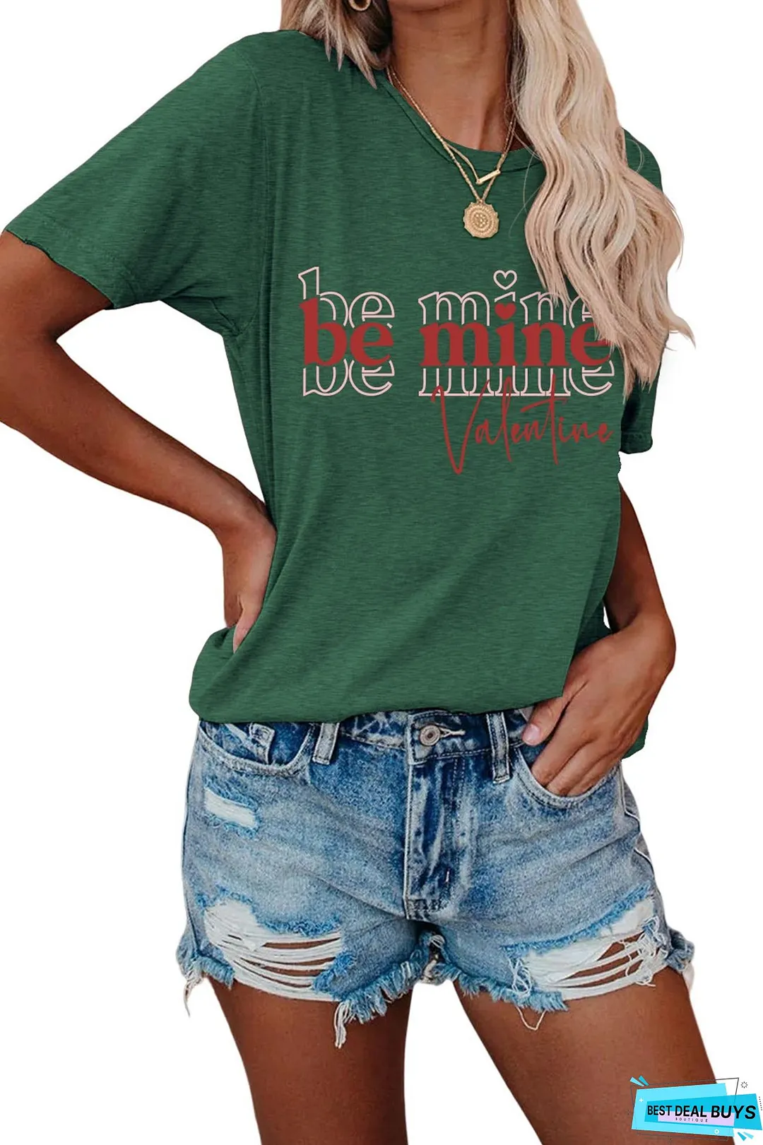 Be Mine Letter Graphic T-shirt
