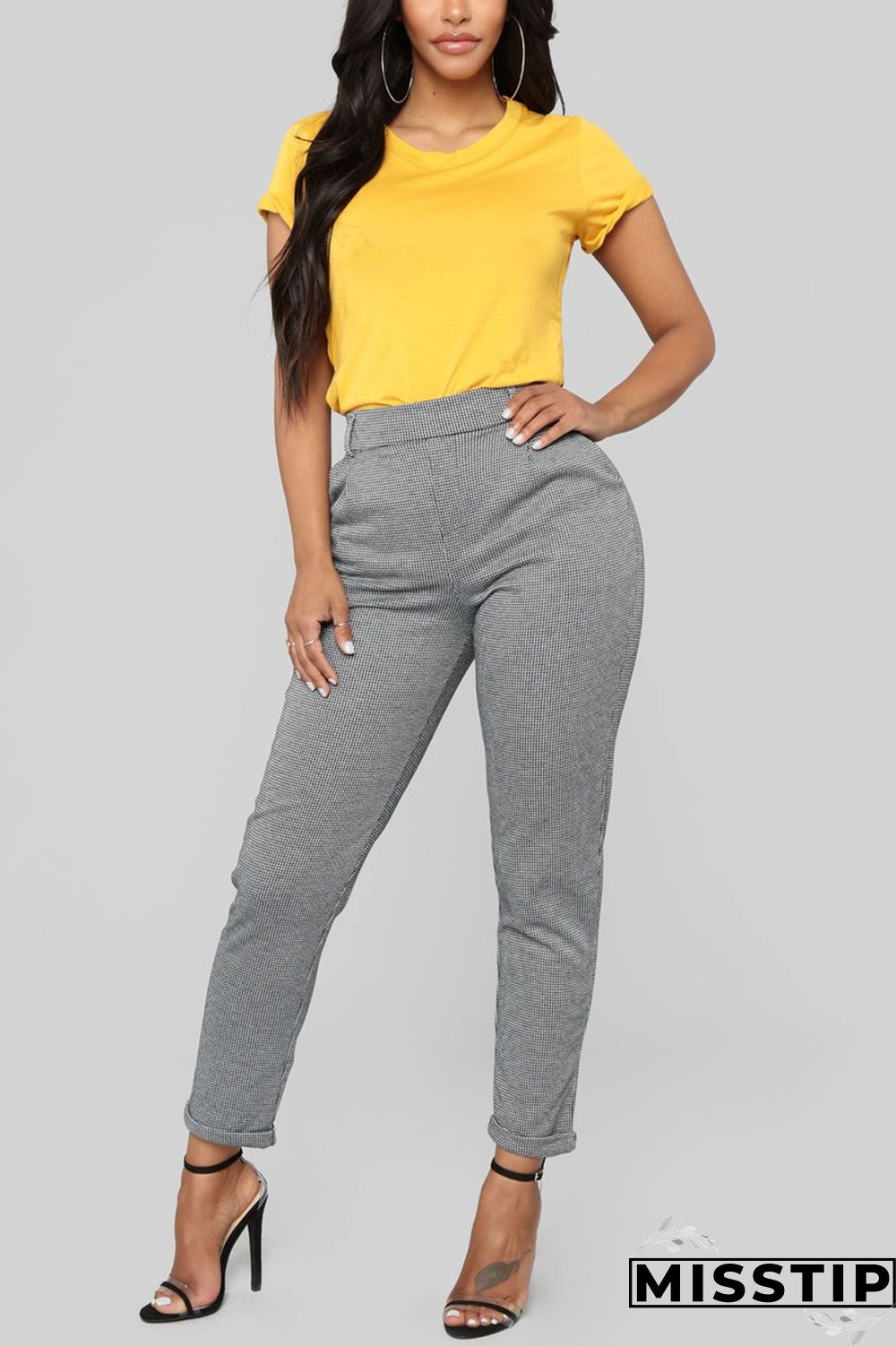 Gray Fashion Casual O Neck Short Sleeve Regular Sleeve Regular Solid Tops