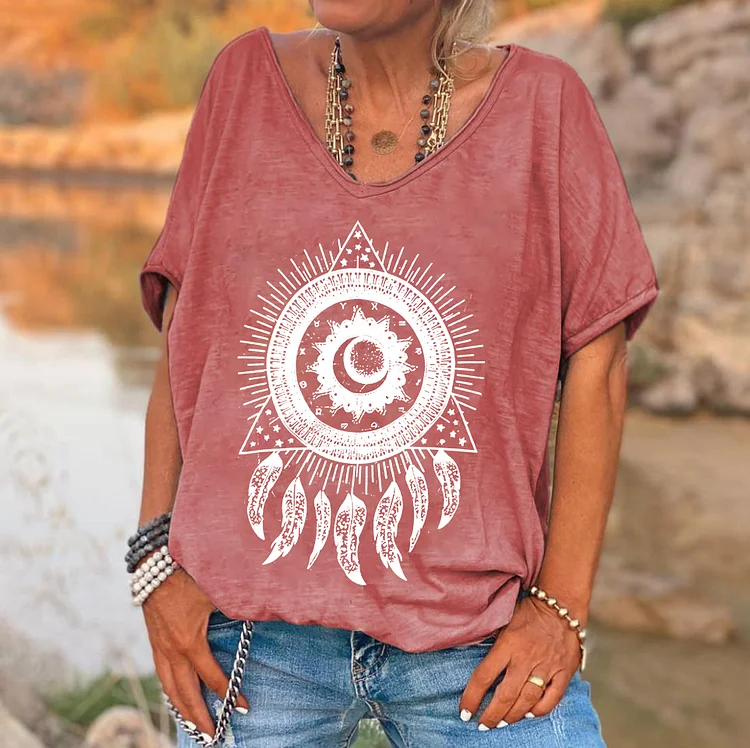 Ethnic Dreamcatcher Print Women's T-shirt