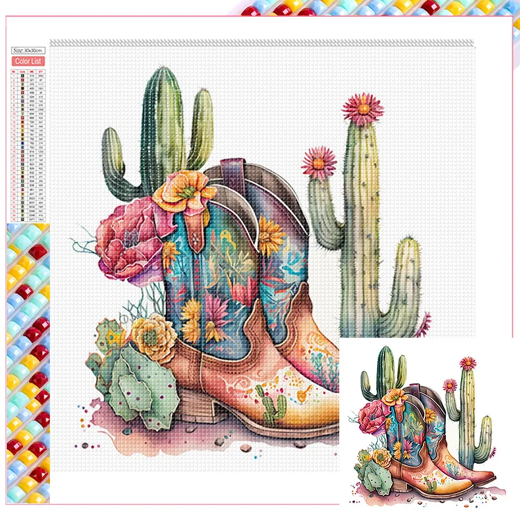 Boots 30*30CM (Canvas) Full Square Drill Diamond Painting gbfke