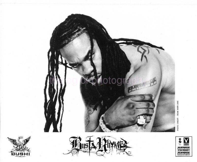 Rapper BUSTA RHYMES Musician 8 x 10 MUSIC PROMO Found Photo Poster painting b+w 03 15 M