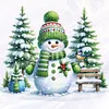 Xmas Tree Snowman-Partial 11CT Stamped Cross Stitch Bead Embroidery 36*36cm/14.17*14.17in tapestrymarket
