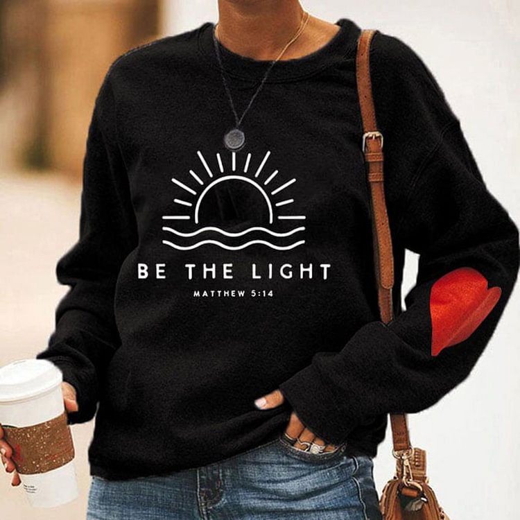 Comstylish Women's Bible Jesus Lover Be The Light Mathew 5:14 Print Sweatshirt