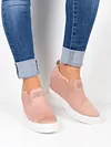 Women Faux Suede Wedge heel Sneakers Slip on Breathable Shoes