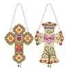 5D DIY Special Shaped Diamond Painting Cross Hanging With Lamp String Kit