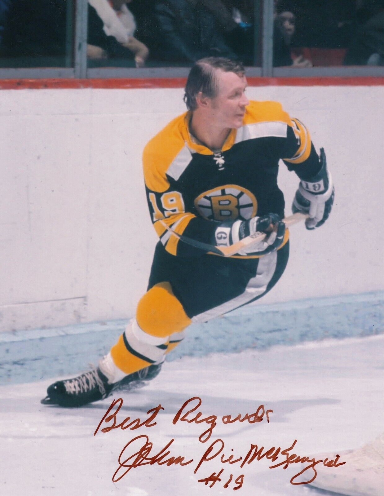 John McKenzie #0 8x10 Signed Photo Poster painting w/ COA Boston Bruins