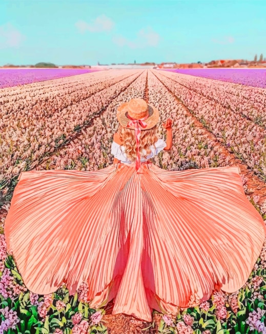 

Girl In Flowers Field – Paint By Numbers - 40*50CM, 501 Original