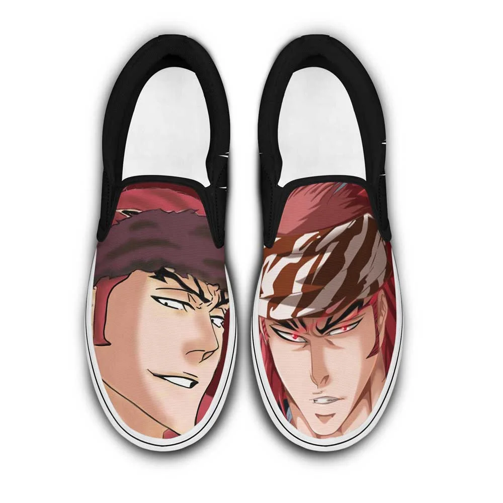Kingofallstore - Renji Abarai Slip-On Shoes Canvas Custom Anime Bleach Shoes
