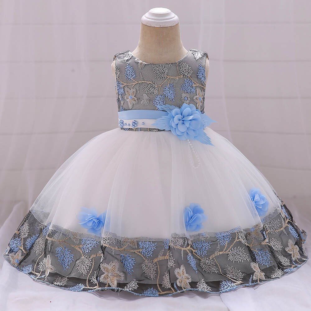 Infant Baby Girl Dress Tulle Baptism Dresses for Girls 1st Year Birthday Beading Lace Appliqued Party Wedding Prom Kids Clothes