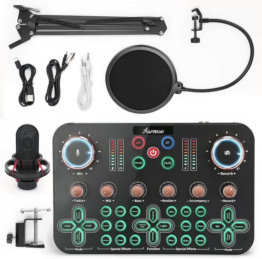 Microphone Kit with Live Sound Card
