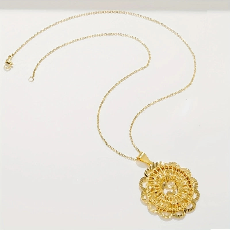 Minimalist Solid Color Copper Plating 18k Gold Plated Earrings Necklace