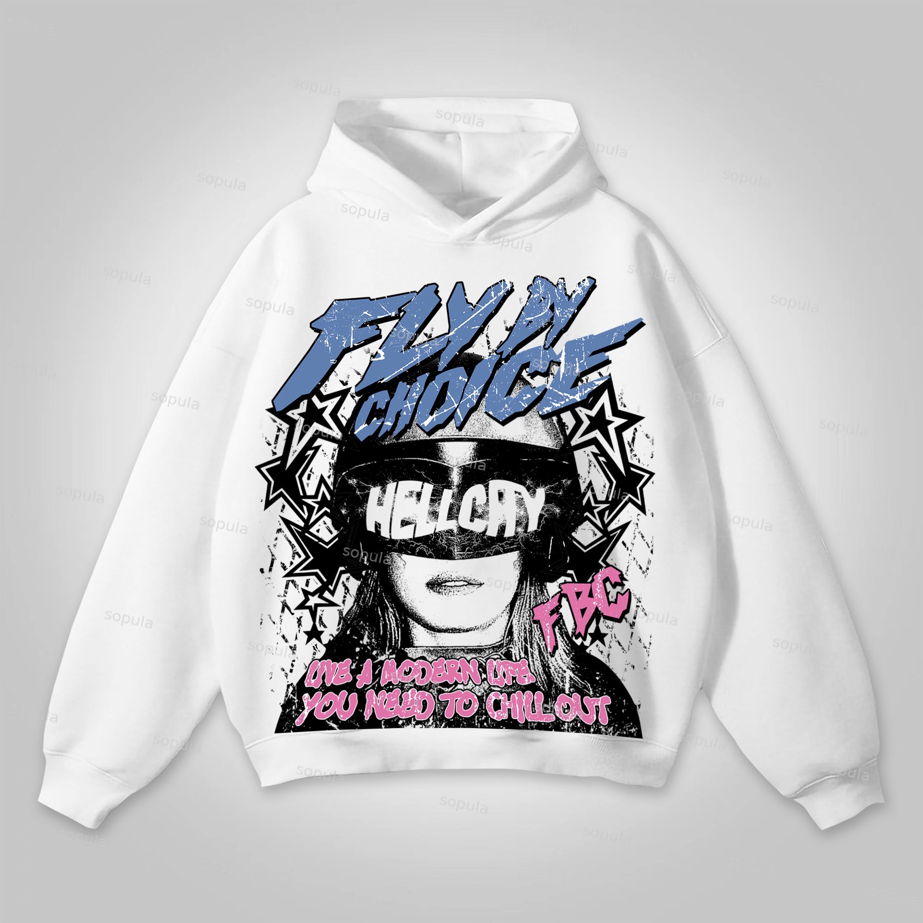Sopula Fly By Choice Graphic Hell City Print Hoodie - SOPULA