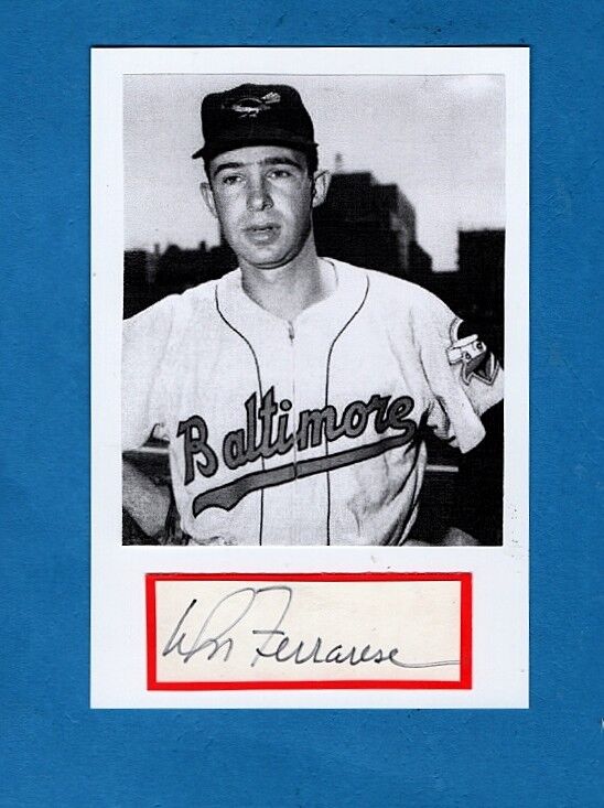 1955-57 DON FERRARESE-BALTIMORE ORIOLES AUTOGRAPHED LETTER CUT W/Photo Poster painting