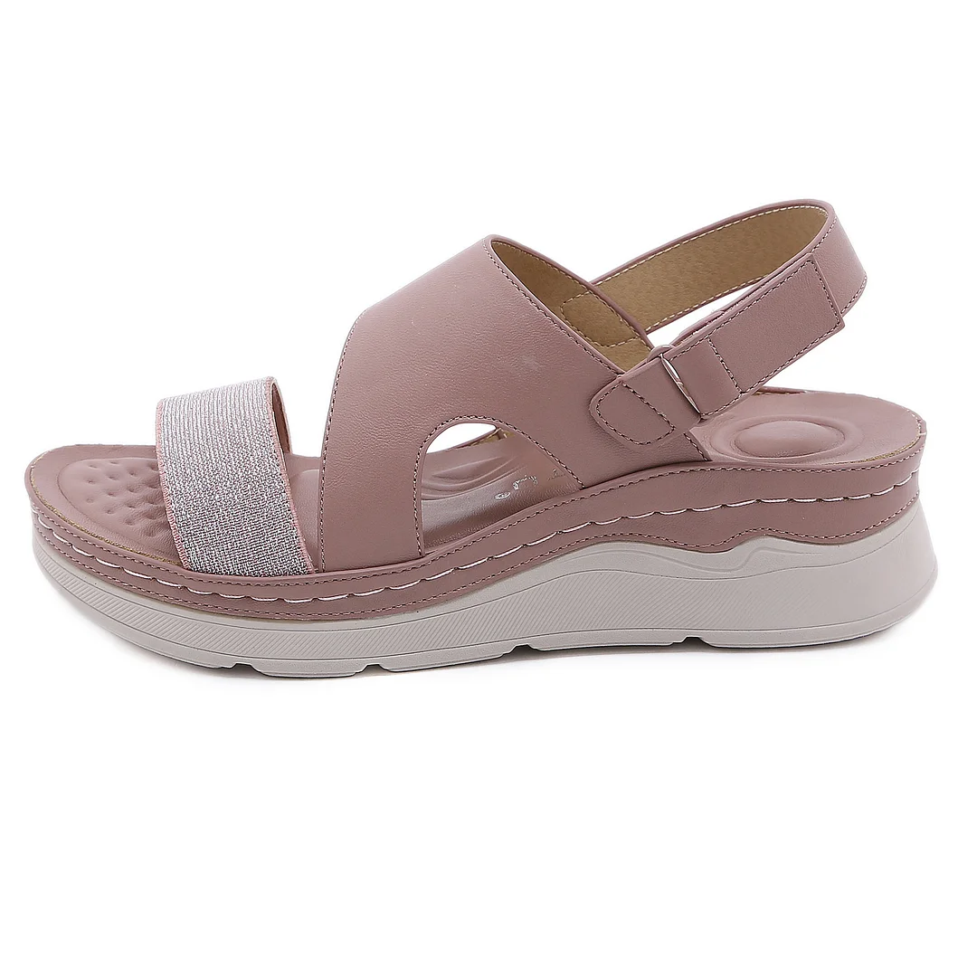 Casual Wedge Sandals For Women With Light Velcro Bottom