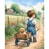 Boy Golden Retriever-11CT Stamped Cross Stitch 40*50cm/15.75*19.69in tapestrymarket