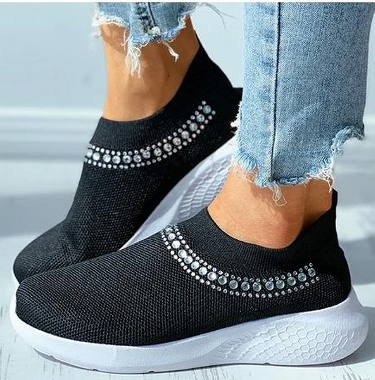 Women's Inlaid Knitting Leisure Comfortable Soft Bottom Shoes
