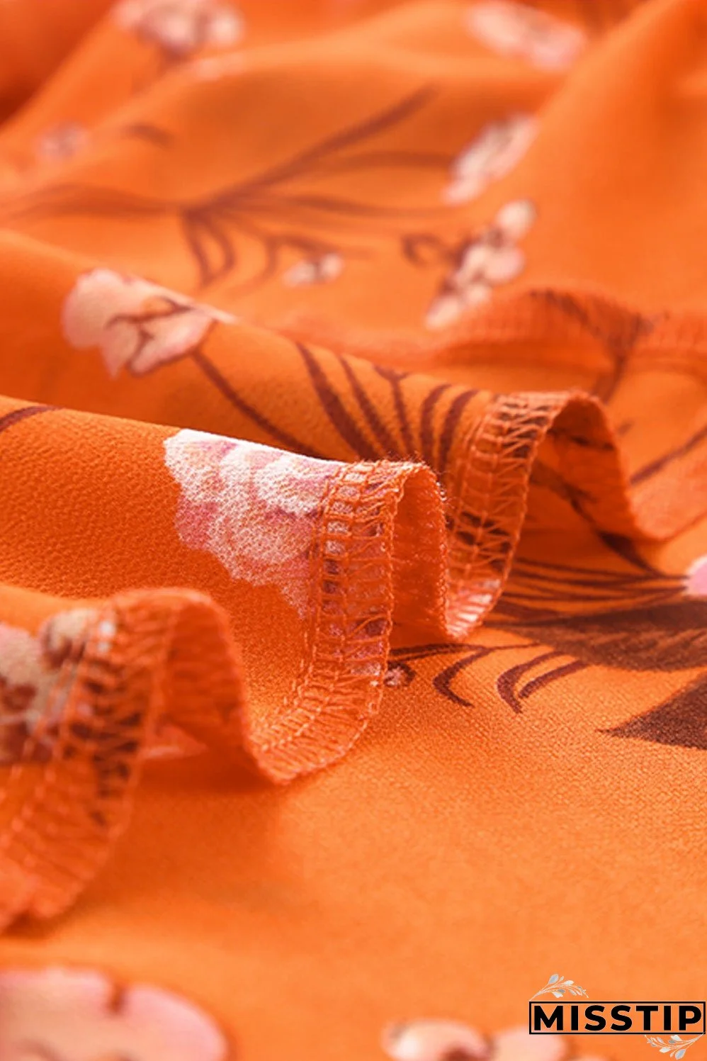 Vintage Floral Print Drawstring Flowy Dress