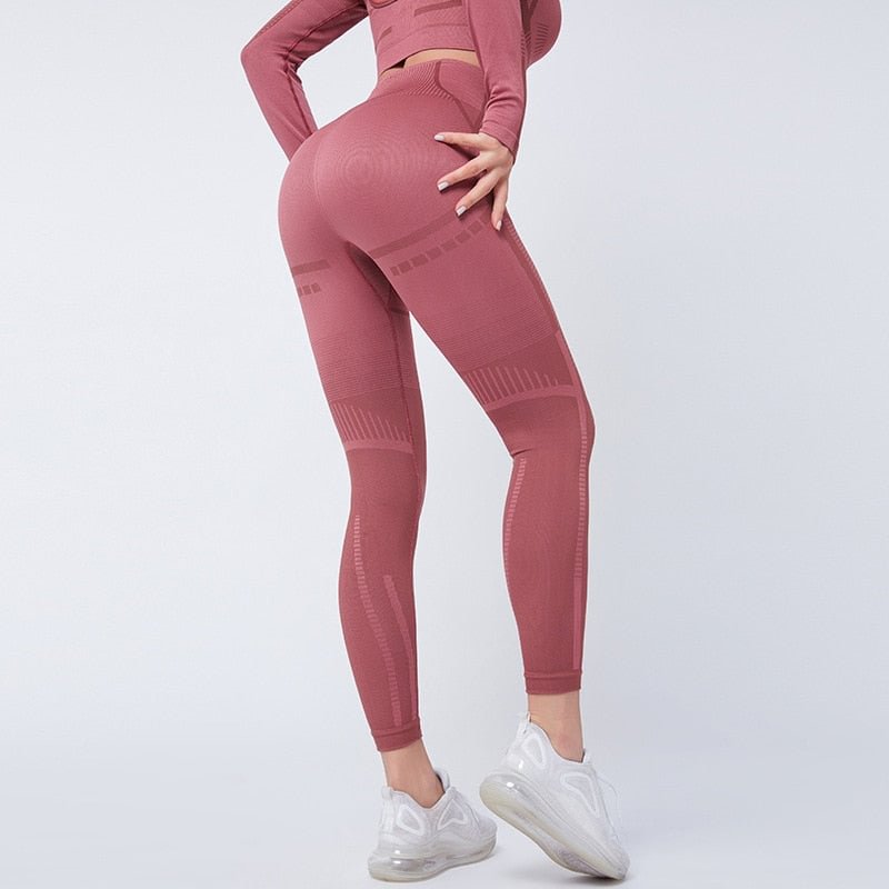 SVOKOR Women Leggings Stripe Fitness Push Up Leggings High Waist Sexy Pants Workout Gym Jeggings Seamless Running