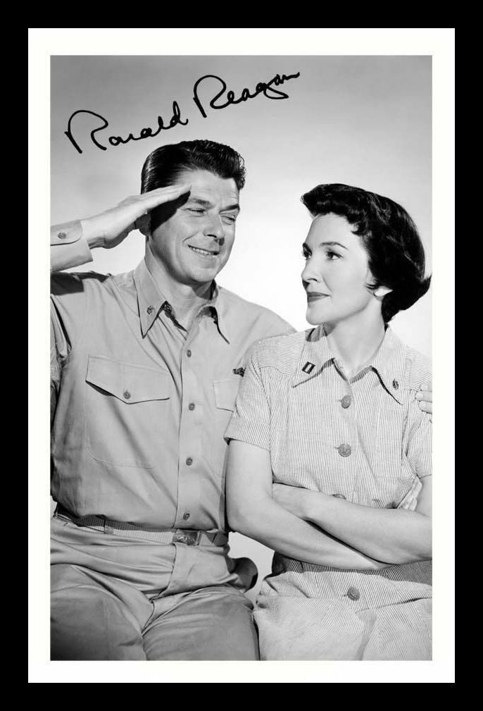 Ronald Reagan - Hellcats Of The Navy Autograph Signed & Framed Photo Poster painting